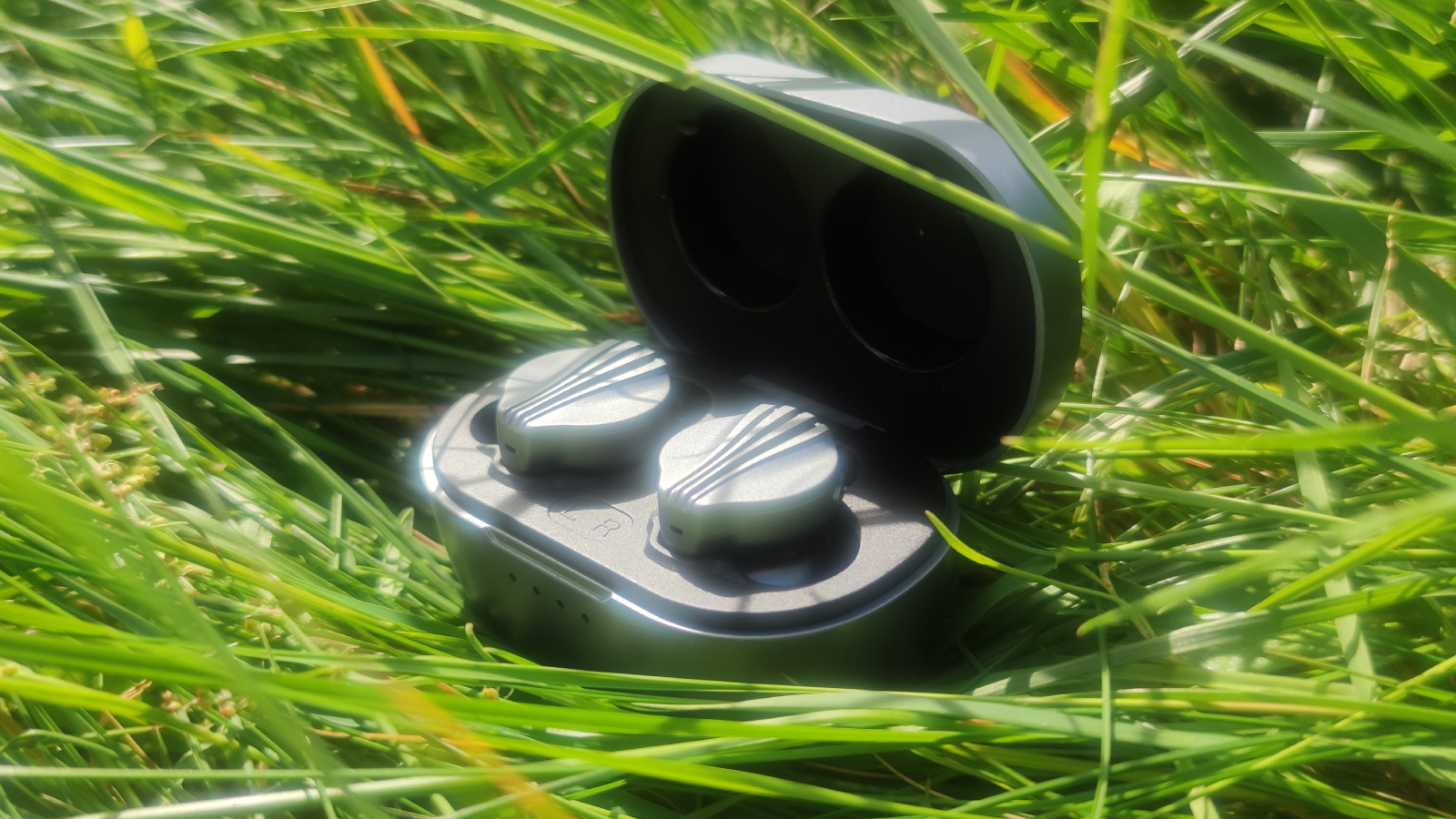 The FiiO FW3 on a grassy backdrop.