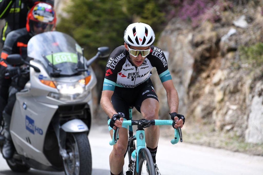 FEICHTEN IM KAUNERTAL AUSTRIA APRIL 20 Simon Yates of United Kingdom and Team BikeExchange during the 44th Tour of the Alps 2021 Stage 2 a 1215km stage from Innsbruck to Feichten im Kaunertal 1291m TourofTheAlps TouroftheAlps on April 20 2021 in Feichten im Kaunertal Austria Photo by Tim de WaeleGetty Images
