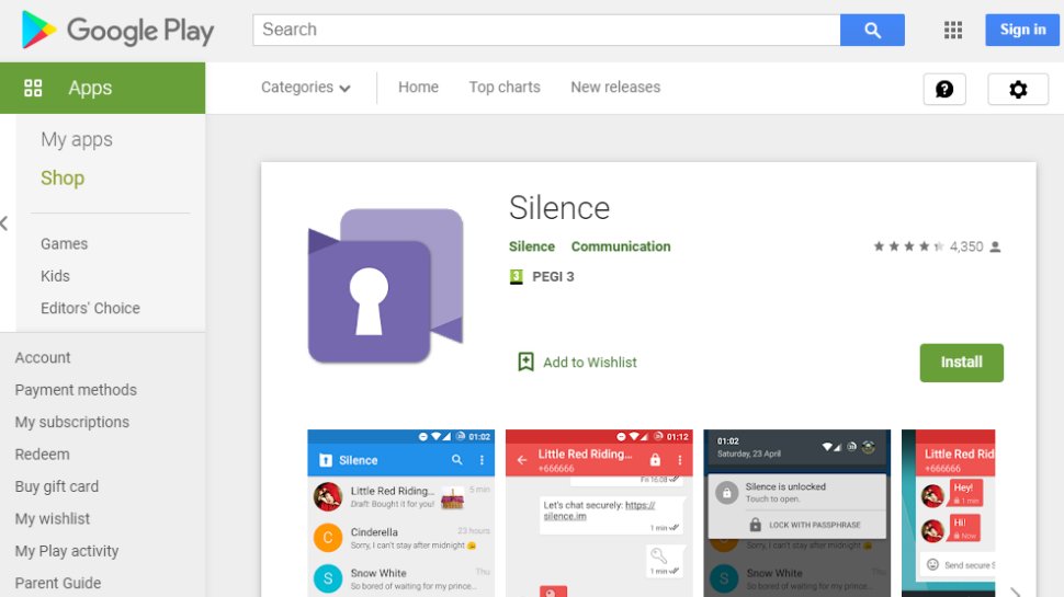 Website screenshot for Silence