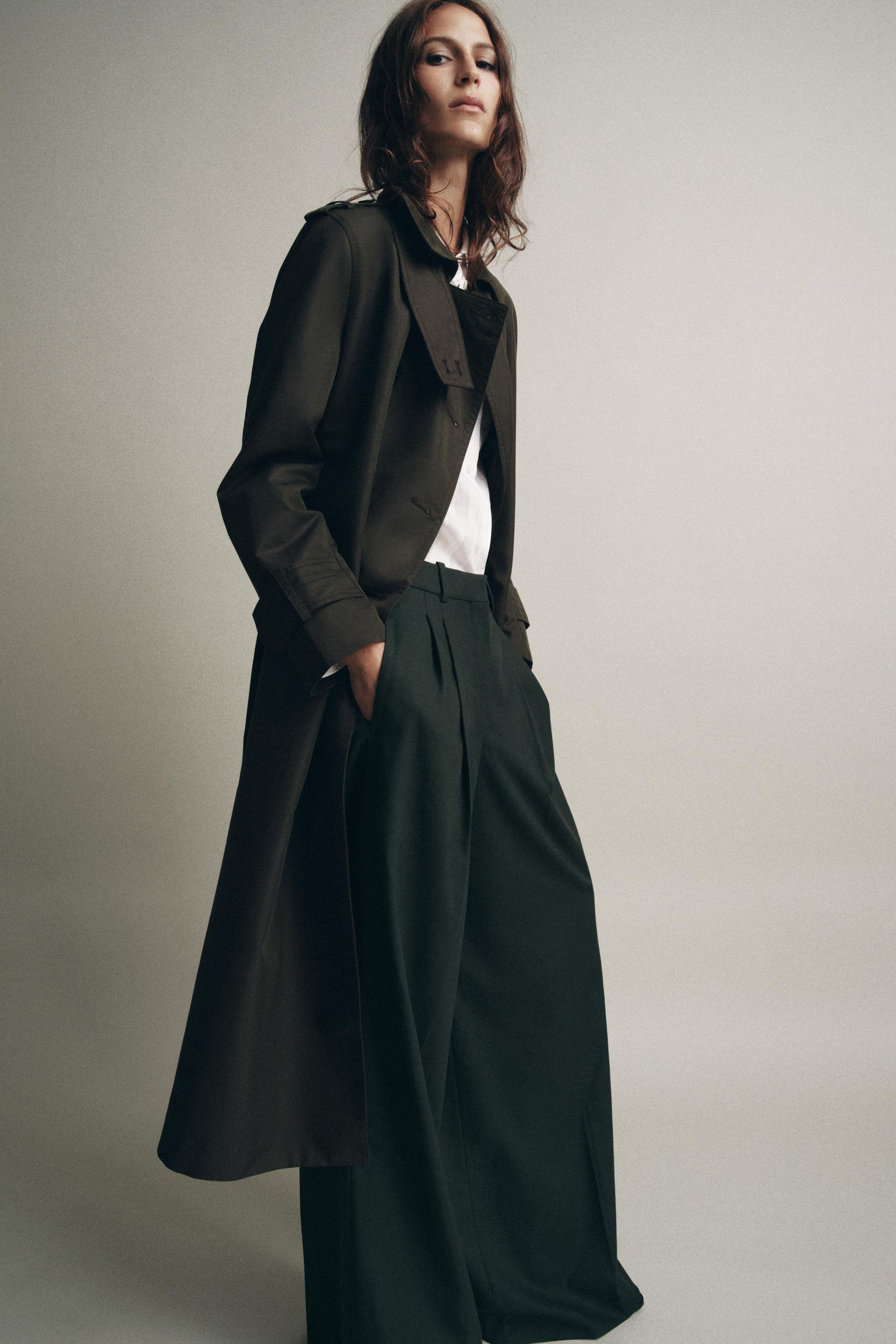 Water Repellent Double-Breasted Trench Coat Zw Collection