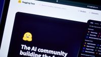 The Hugging Face website on a laptop