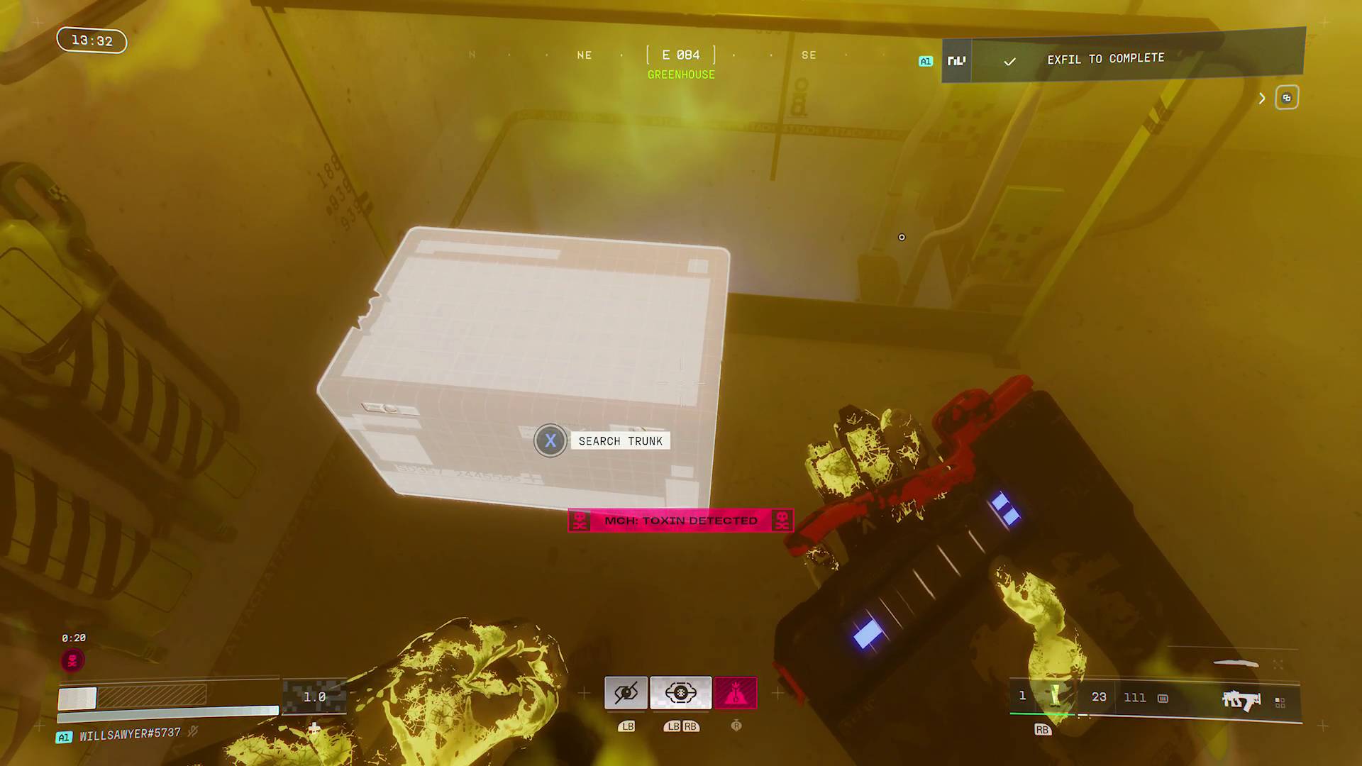 Marathon player affected by toxin after standing in poisonous gas room