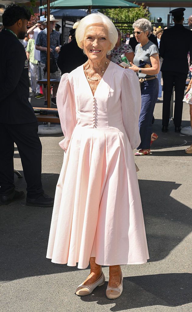 Dame Mary Berry attends day one of the 2026 Wimbledon Tennis Championships at the All England Lawn Tennis and Croquet Club on June 29, 2026 in London, England. (Photo by Karwai Tang/WireImage)
