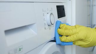 Wiping the outside of a washing machine