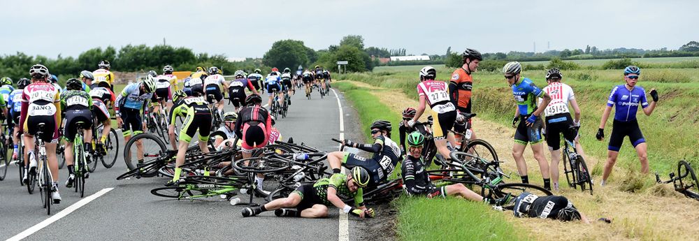 A major crash in the early stages of the race