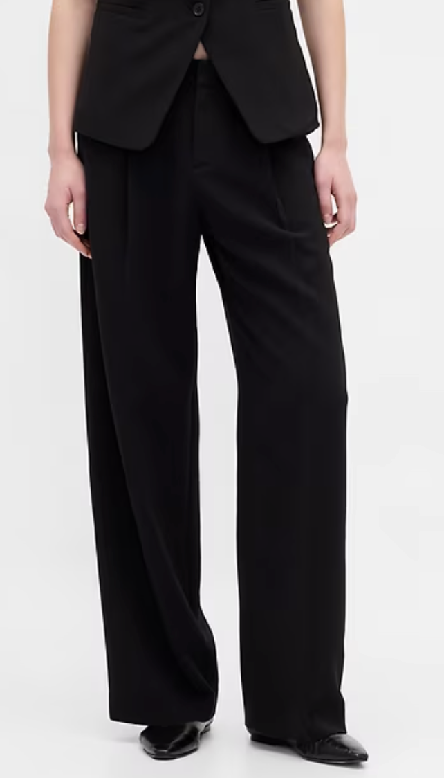 Gap, 365 Low Rise Pleated Wide-Leg Trousers