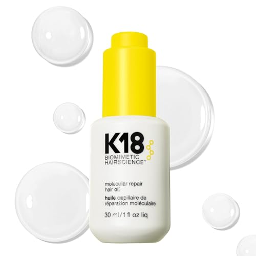 K18 Molecular Repair Hair Oil, Weightless Oil for Stronger, Healthier Hair, Suitable for All Hair Types, 1 Fl Oz