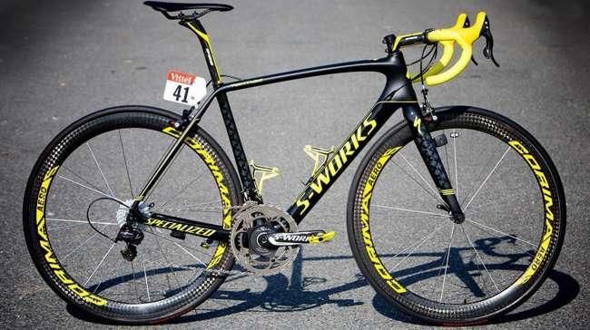 Vincenzo Nibali's yellow Tour de France bike