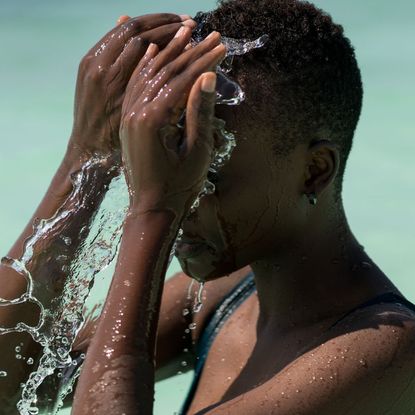 Woman in the sea on holiday