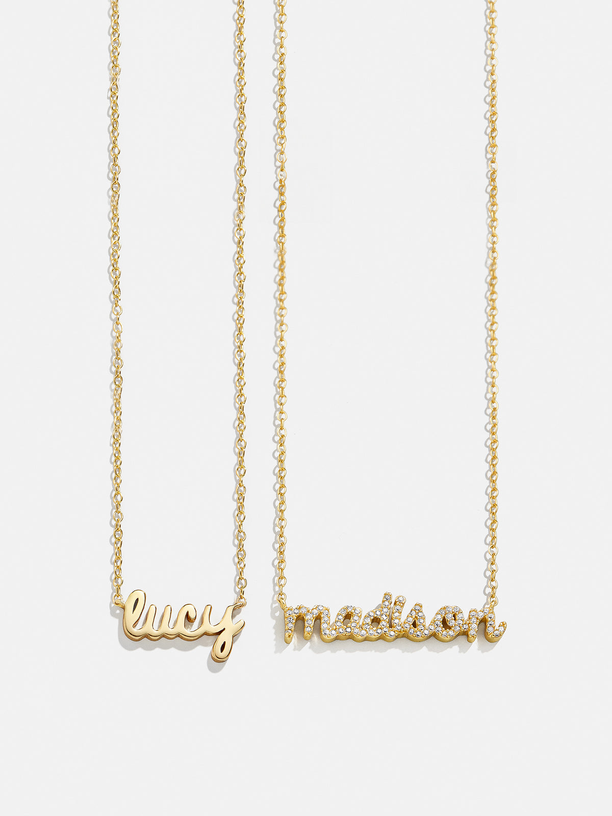 18k Gold Custom Nameplate Necklace - Mini Script