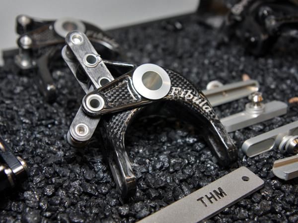 The THM-Carbones Fibula brake is almost entirely carbon fiber, including the arms, linkage, and even the return spring.