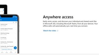 Microsoft OneDrive's webpage on cloud document access