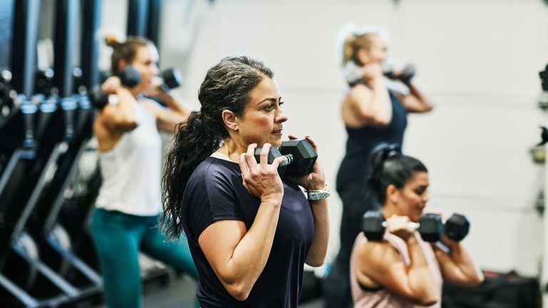 Woman doing strength training