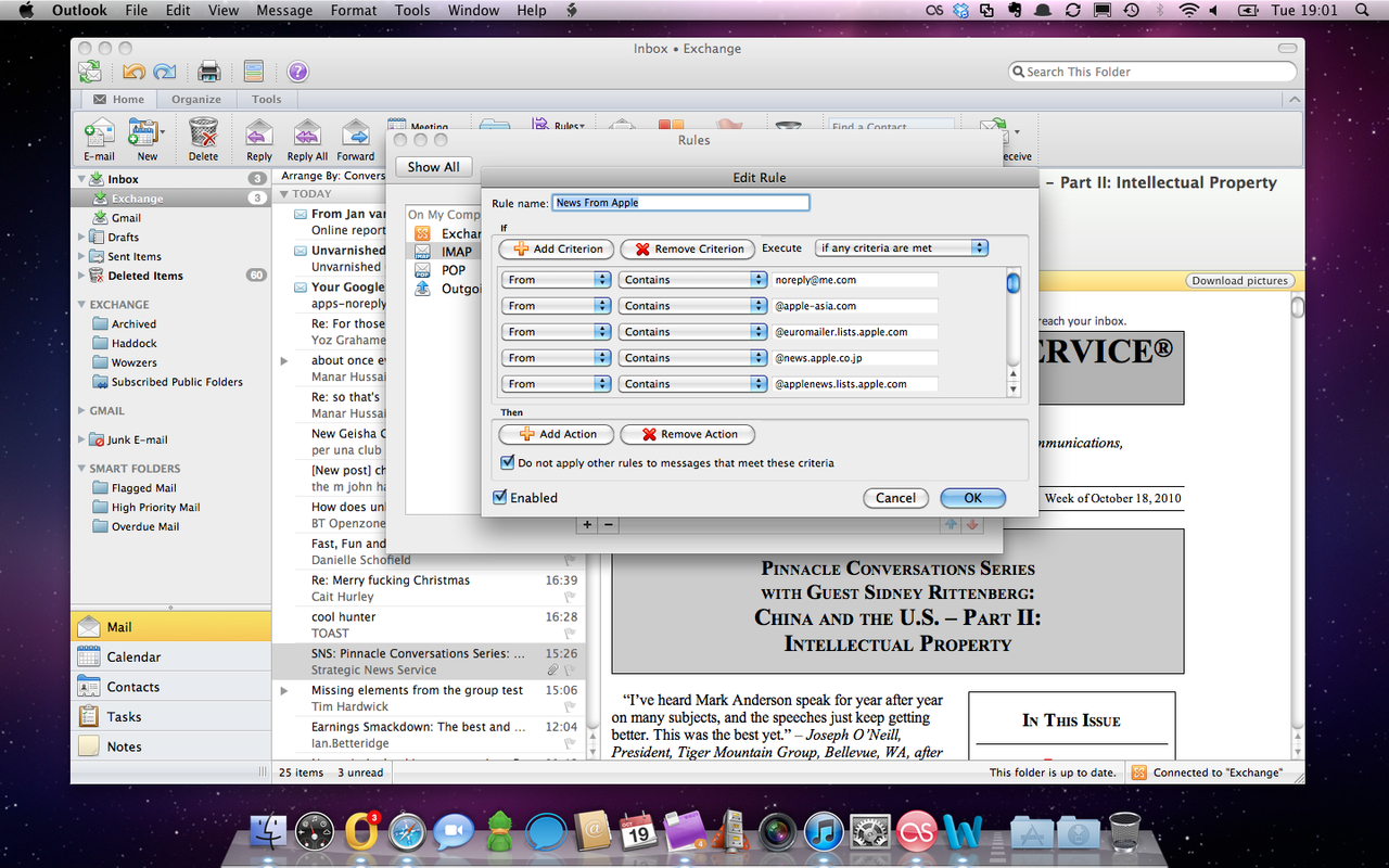 Editing a filter, also known as a Rule, in Microsoft Outlook 2011 for Mac