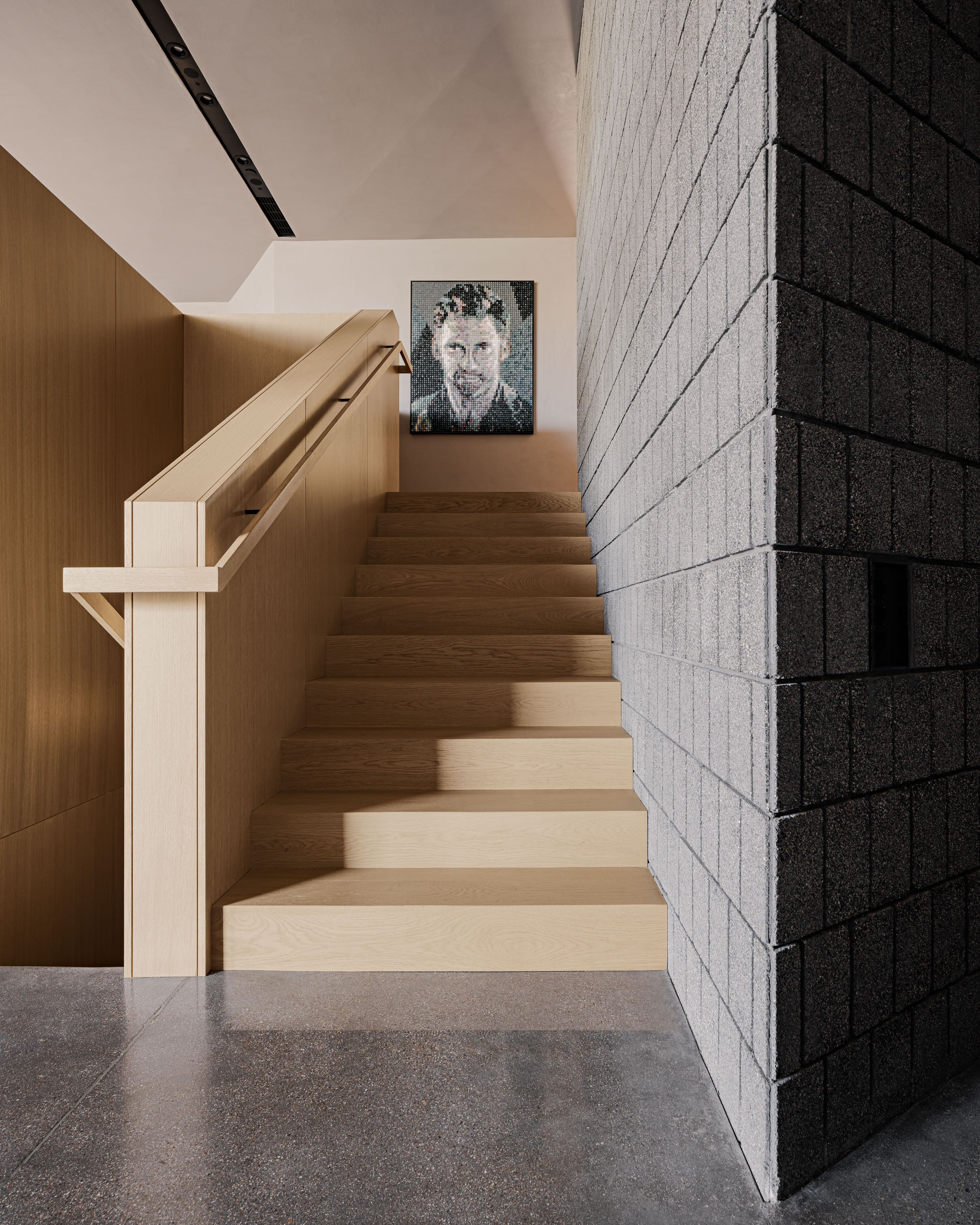 Arizona home Shifted Horizon by A-I-R, block built minimalist home, textured and monolithic looking in desert environment