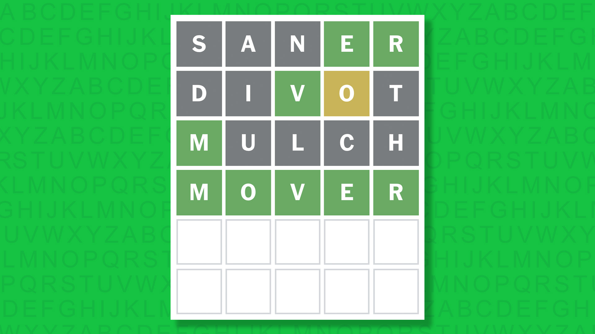 NYT Wordle answer for game 1792 on a green background