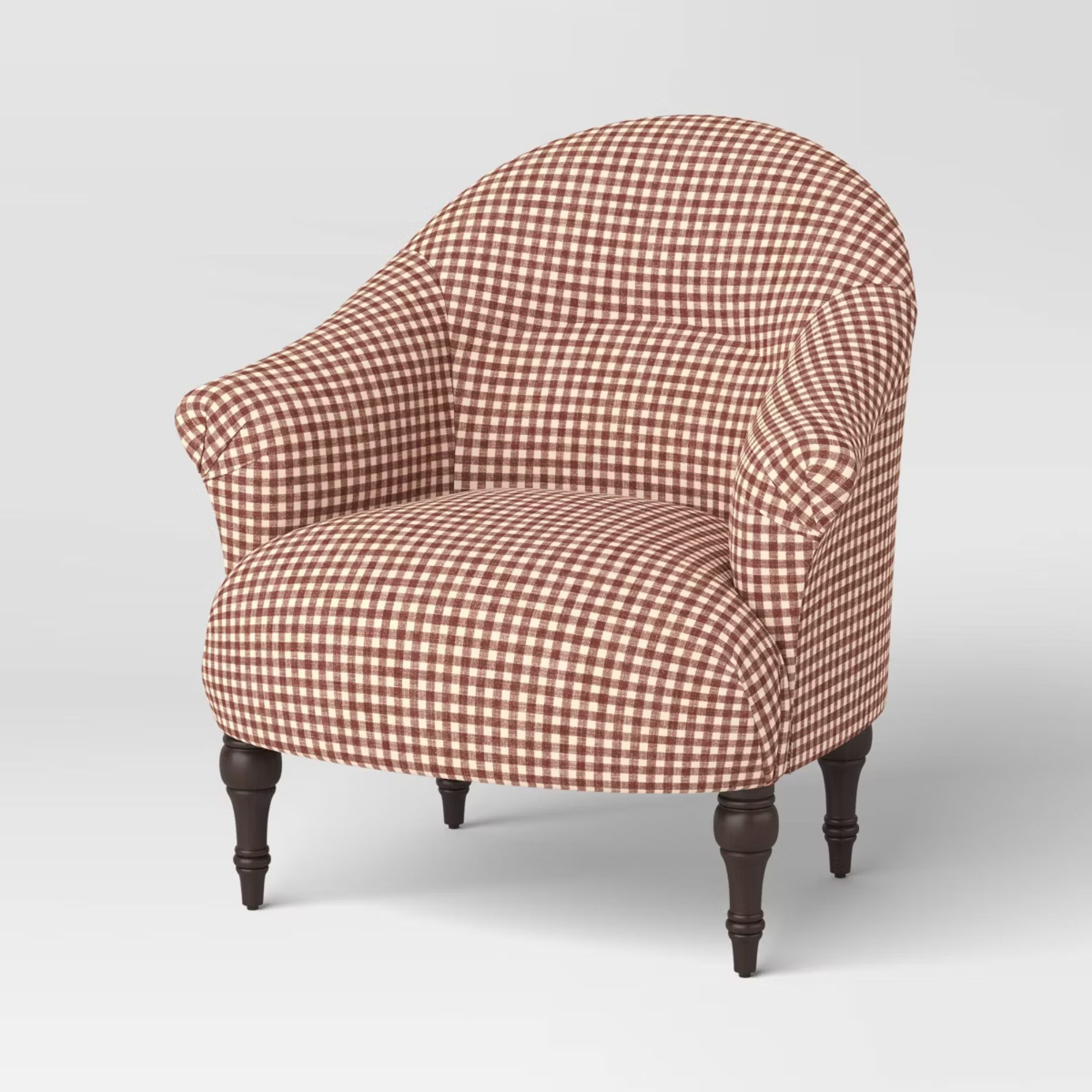 Printed Accent Chair (Gingham Berry)
