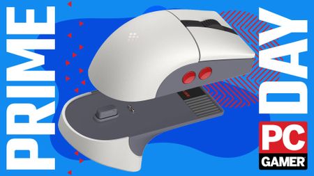 The 8BitDo Retro R8 Mouse with Charging Dock floats in the funky PCG Prime Day deal void.