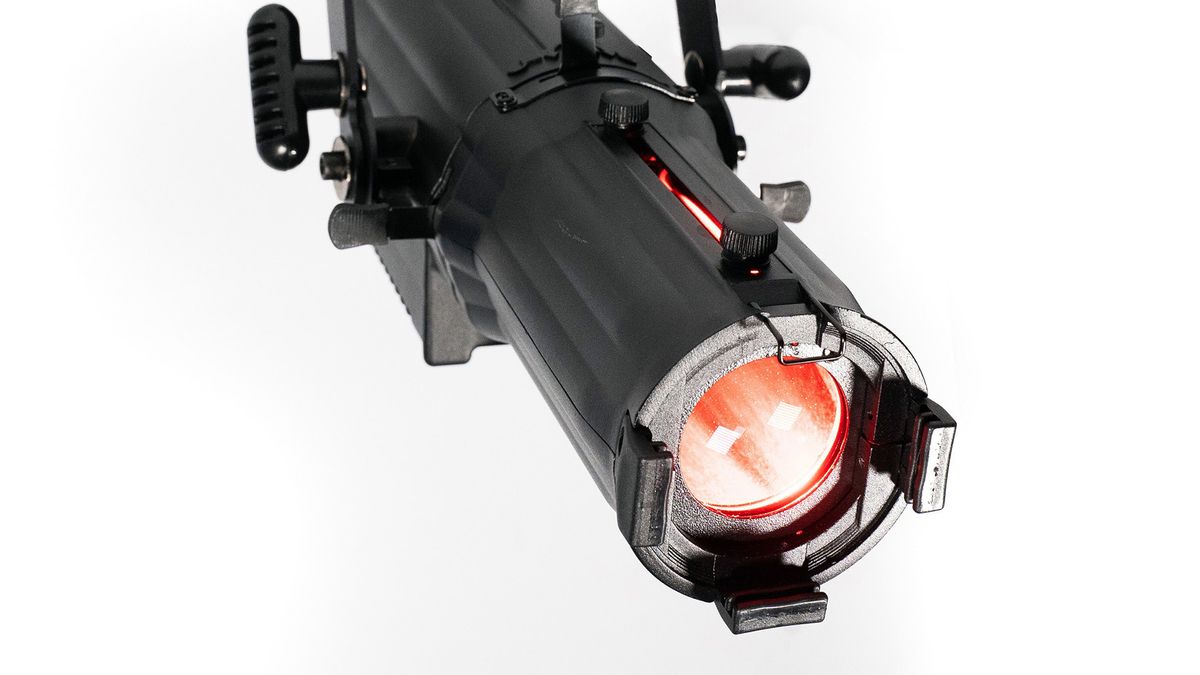 The Stingray Mini DMX 60W shown flashing a red light.