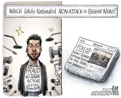 Editorial Cartoon U.S. Jussie Smollett White nationalist attacks