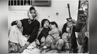 &ldquo;This family was in a bunker. When the Americans threw a grenade in a bunker, they would shout &lsquo;fire in thehole!&rsquo; before there was an enormous explosion. I don&rsquo;t know how these people got out alive. I was just tryingto show how you&rsquo;d feel if that was your family&mdash;so badly shocked and threatened at the end of it all&rdquo;