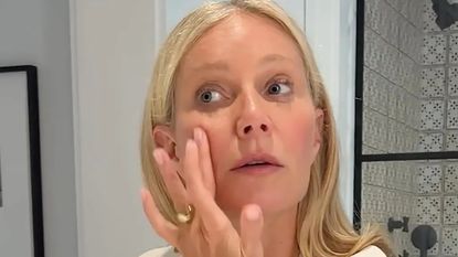 Gwyneth Paltrow applying skincare