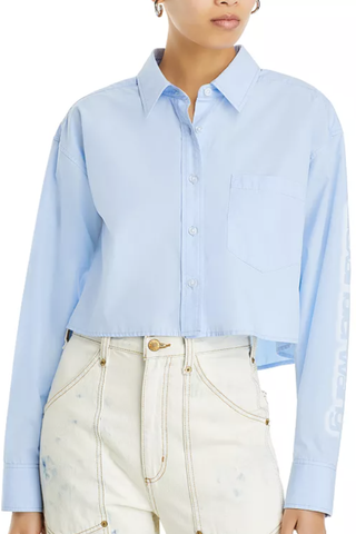 Alexanderwang.t Button Down Cropped Cotton Shirt (Was $350) 