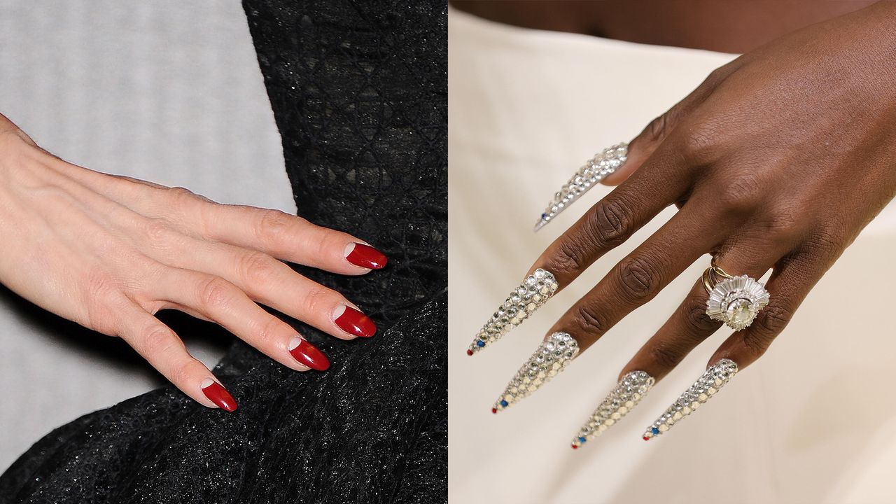 best celebrity nails red and silver