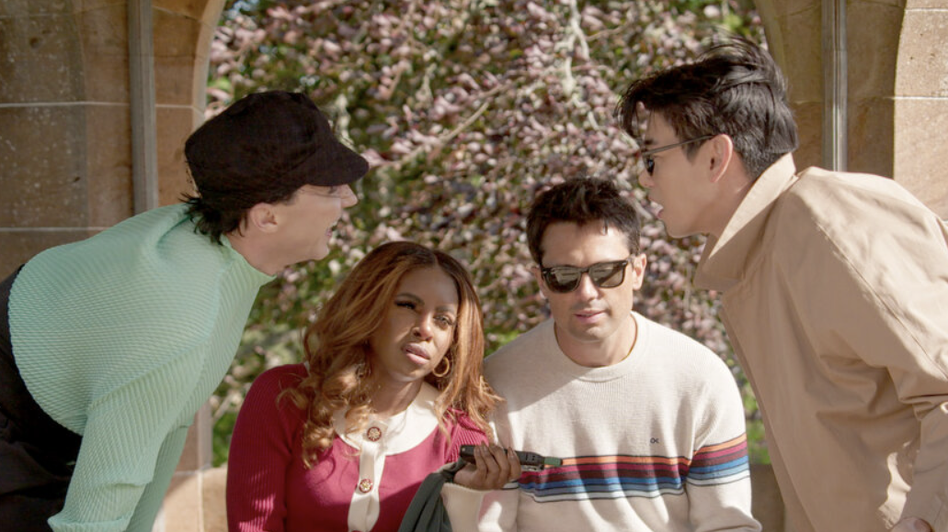 Johnny Weir, Candiace Dillard Bassett, Stephen Colletti, and Eric Nam in The Traitors US Season 4