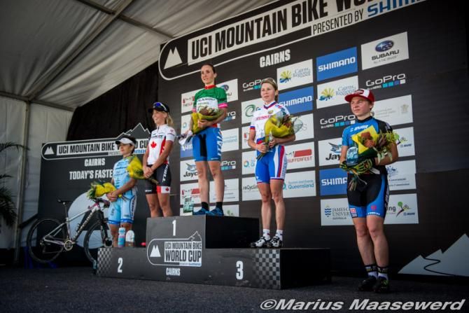 Podium: Sabine Spitz, Emily Batty, Eva Lechner,Irina Kalentieva, Tanja Zakelj