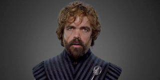 Tyrion Wearing a new coat, with the hand of the queen pin