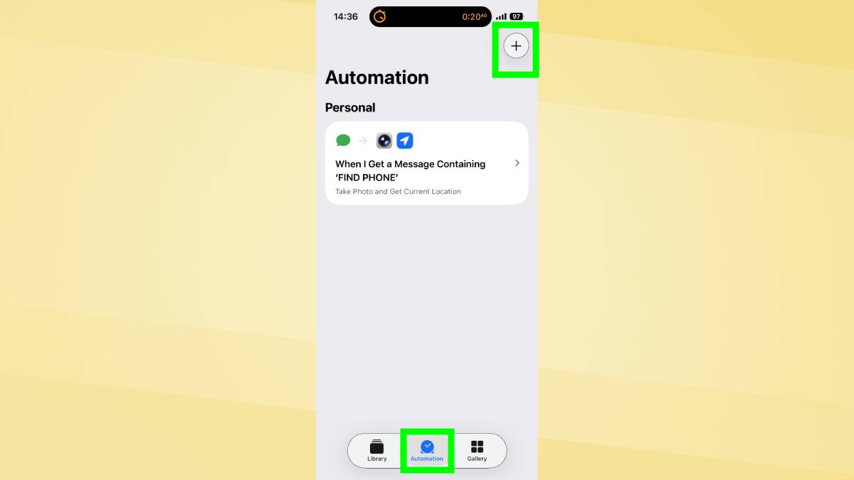 Automations on iPhone highlighted 