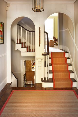 Orange stair runner from Roger Oates