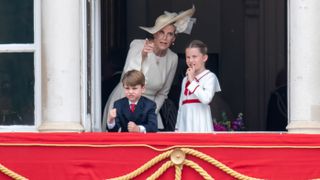 Sophie, Duchess of Edinburgh, Prince Louis of Wales, Princess Charlotte of Wales during Trooping the Colour on June 17, 2023