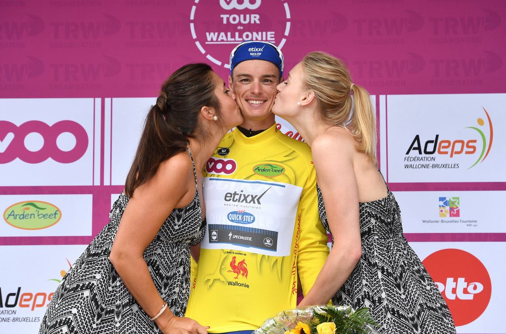 Gianni Meersman (Etixx-QuickStep) enjoying his moment in the limelight