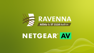 The NETGEAR and RAVENNA logos after the two partnered. 