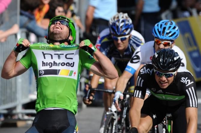 Taking the green jersey in Paris in 2011