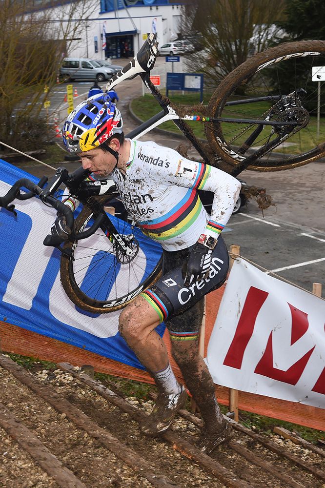 Wout Van Aert on the steps