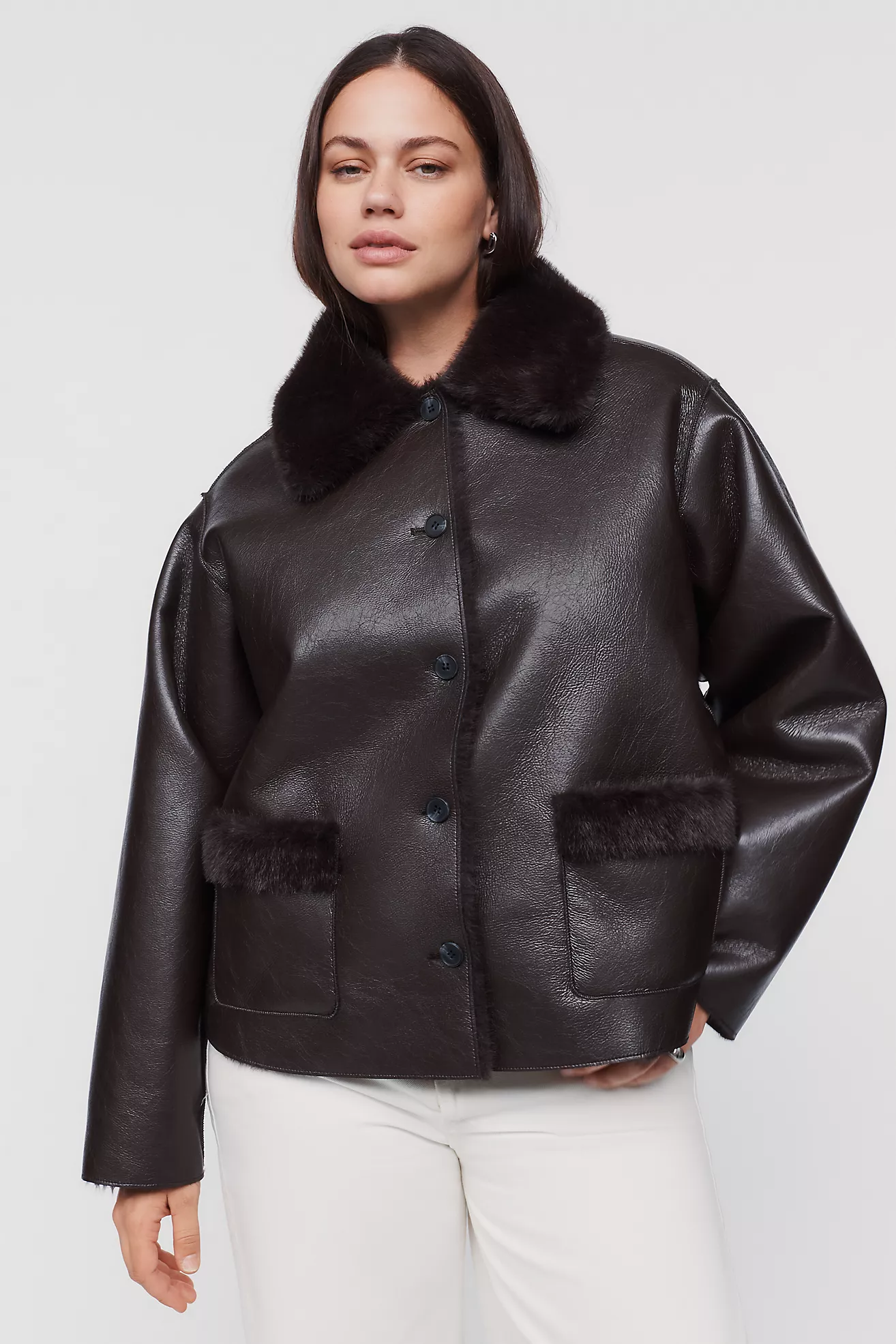 Maeve Reversible Faux Shearling Jacket