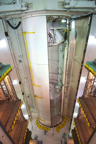 Space Shuttle Atlantis' Payload Bay Doors Closed for Flight