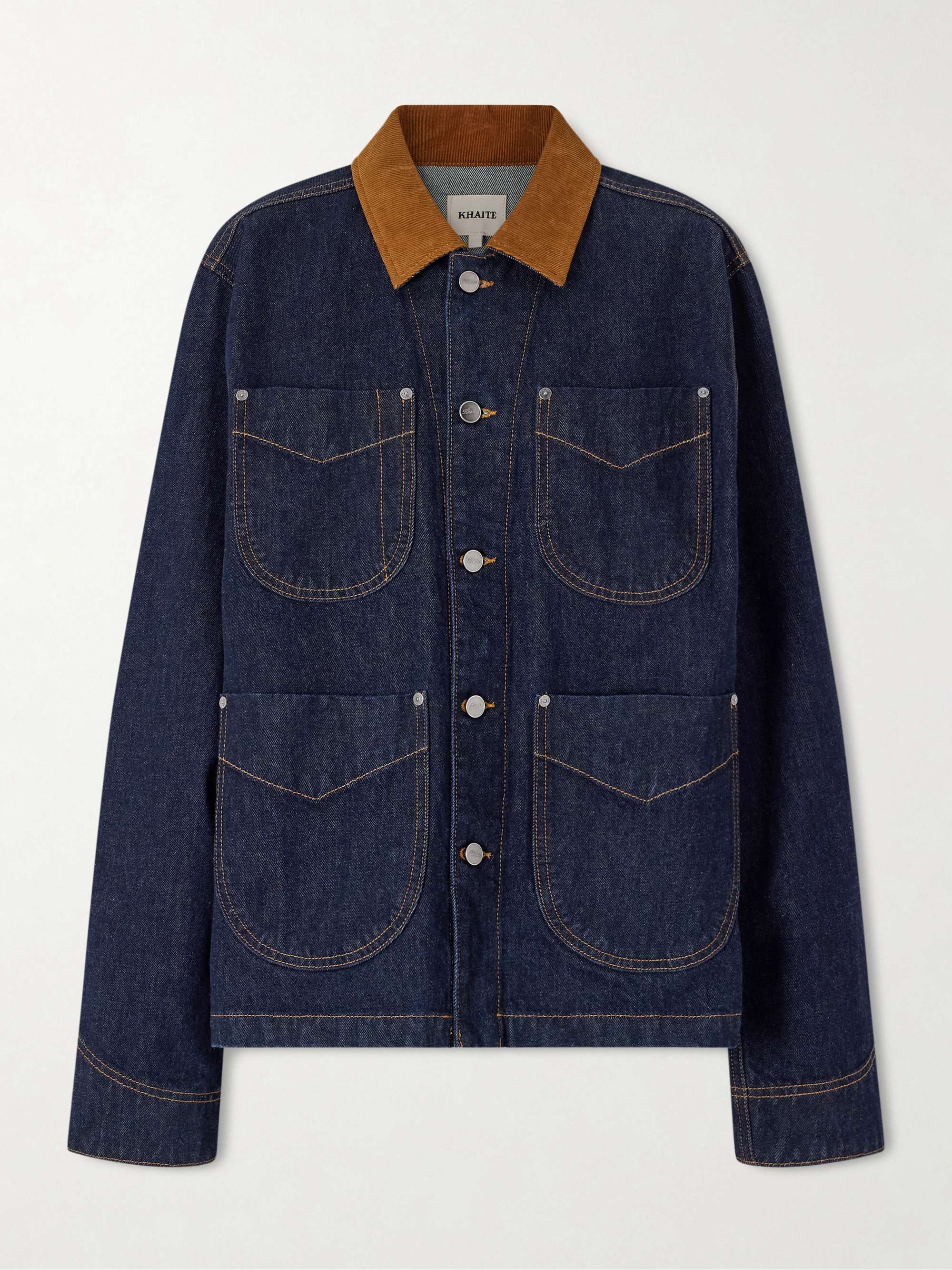 Wyatt Corduroy-Trimmed Denim Jacket