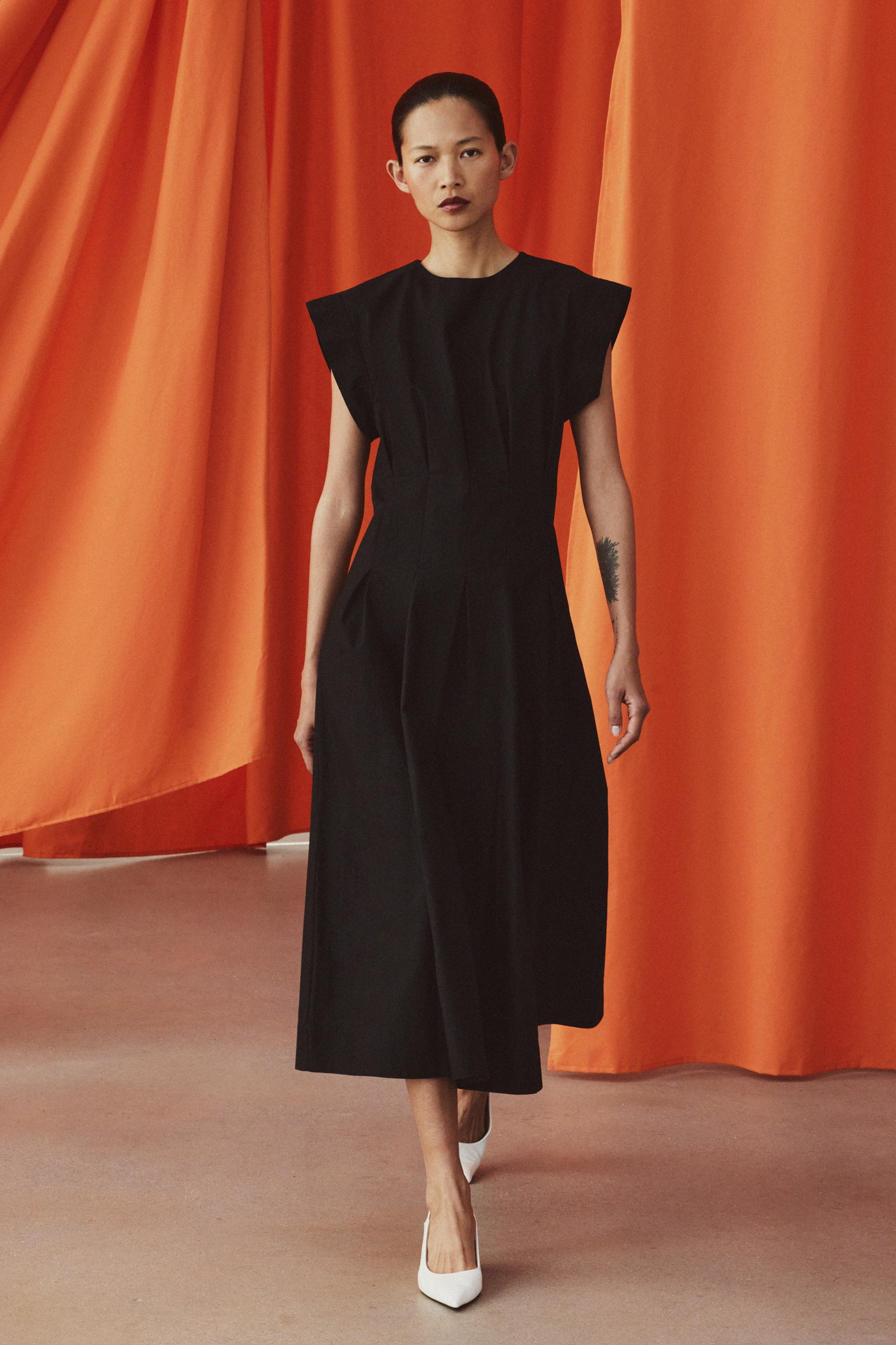 Zw Collection Poplin Pleated Dress