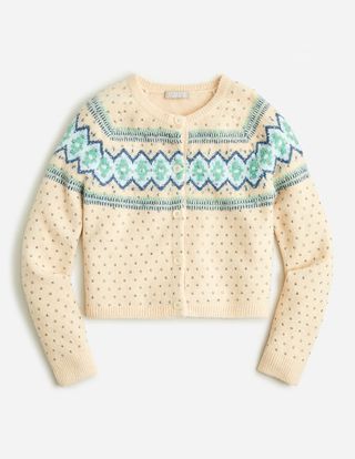 J. Crew Crystal-Embellished Fair Isle Sweater