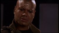 Teal'c from Stargate SG-1, looking angry.