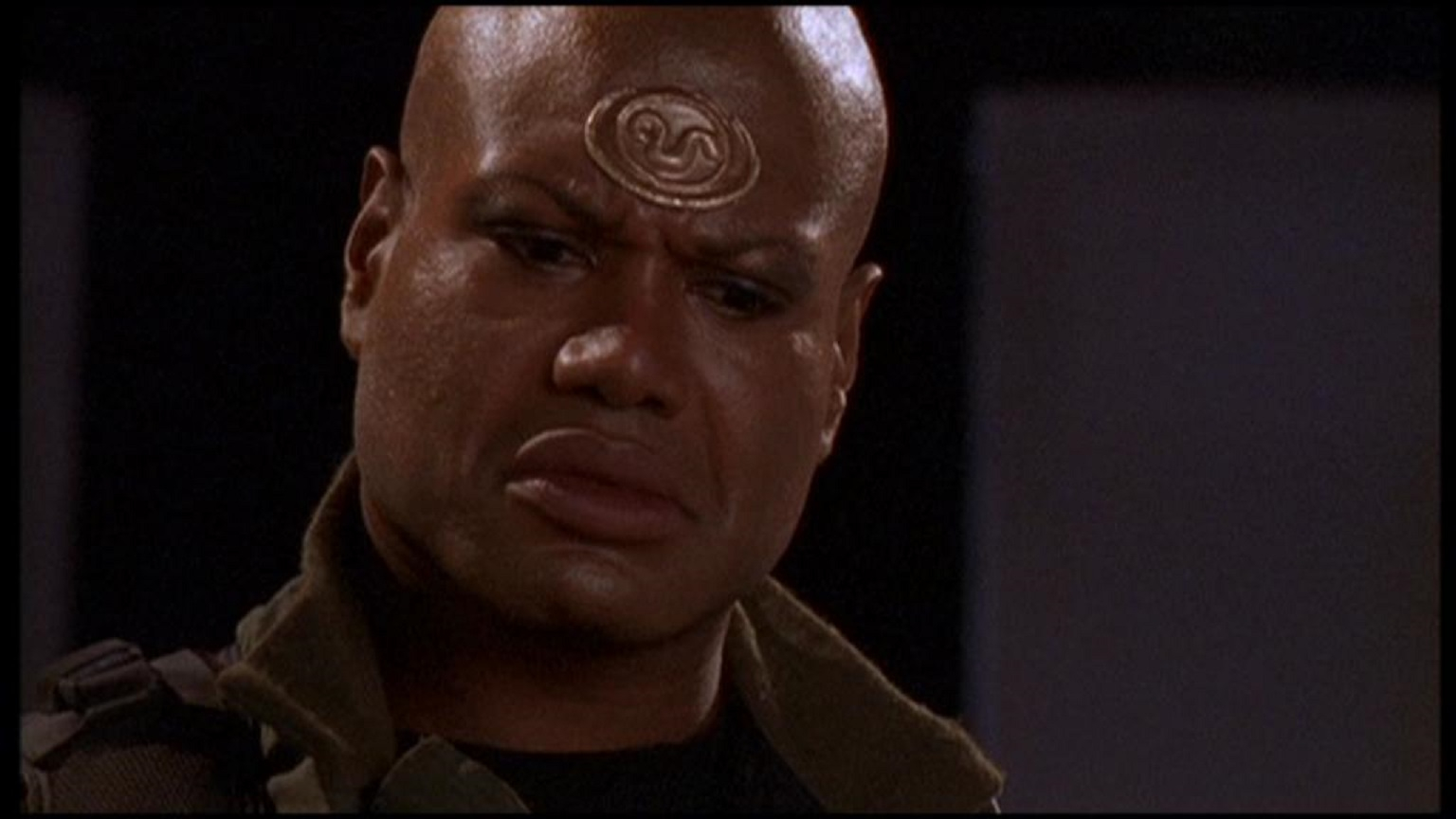 Teal'c from Stargate SG-1, looking angry.