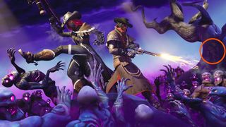 Fortnite Hunting Party Week 6 Screen with hidden Banner