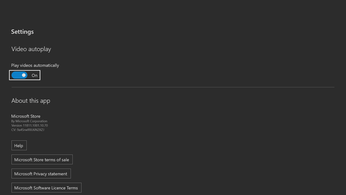 How to turn off Xbox One video autoplay in Microsoft Store Windows