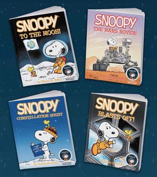 The "Discover Space with Snoopy" McDonald's Happy Meal books were created with NASA and Reading is Fundamental.