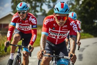 Lotto Soudal added Dstny and a Astana-like helmet colour