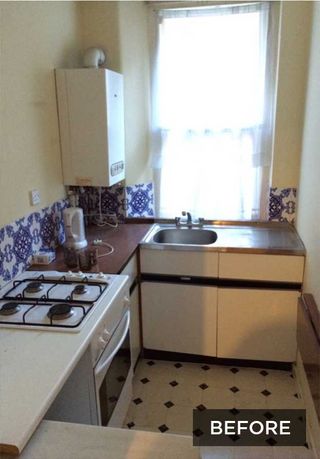 small london flat kitchen before renovation